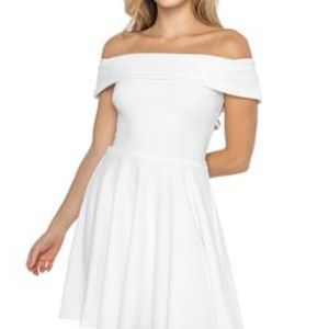 B Darlin Off the Shoulder White Dress